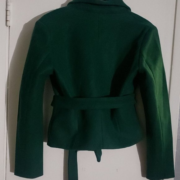 Fancy Green Faux Wool Blazer - Picture 2 of 4
